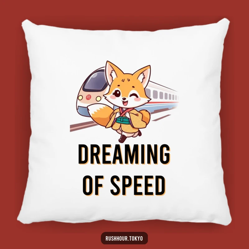 Soft Funny Fox Train Pillow - Cozy Funny Gift for Adventurers