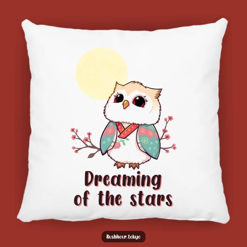 Funny Owl Kimono Pillow - Cozy Moonlit Comfort - Decorative Throw Pillow Gift