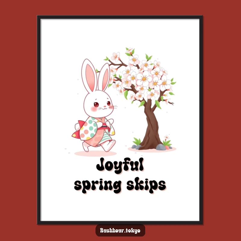 Funny Kawaii Bunny Kimono Digital Art - Instant Funny Gift Spring Download