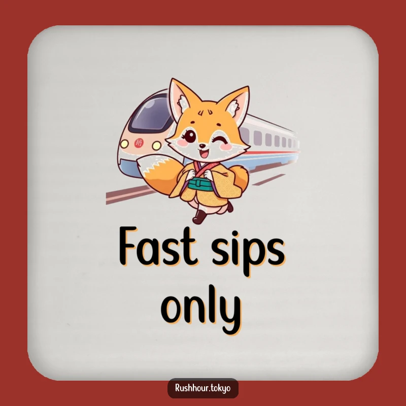Funny Fox Bullet Train Coaster - Protect Surfaces with Speed Funny Gift