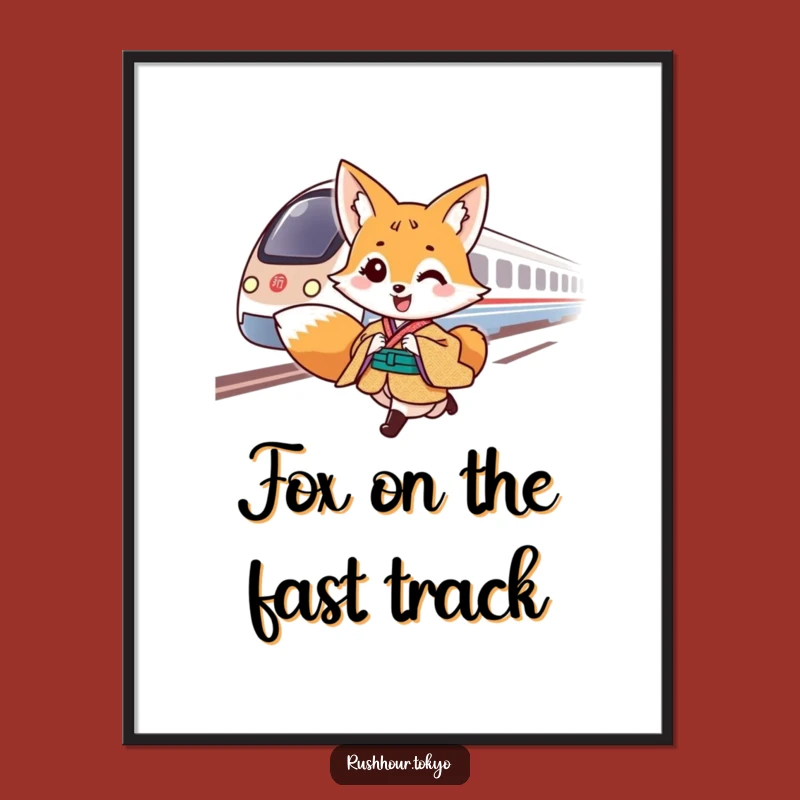 Free Printable Wall Art: Fox Bullet Train Speed, Dynamic Downloadable Decor