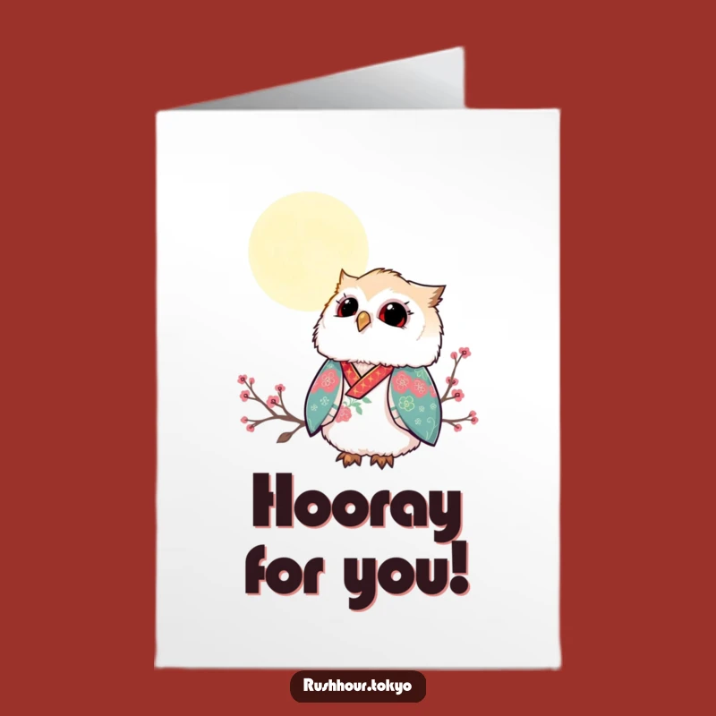 Free Printable Congrats Card: Owl Kimono Moon - Hilarious Downloadable Gift