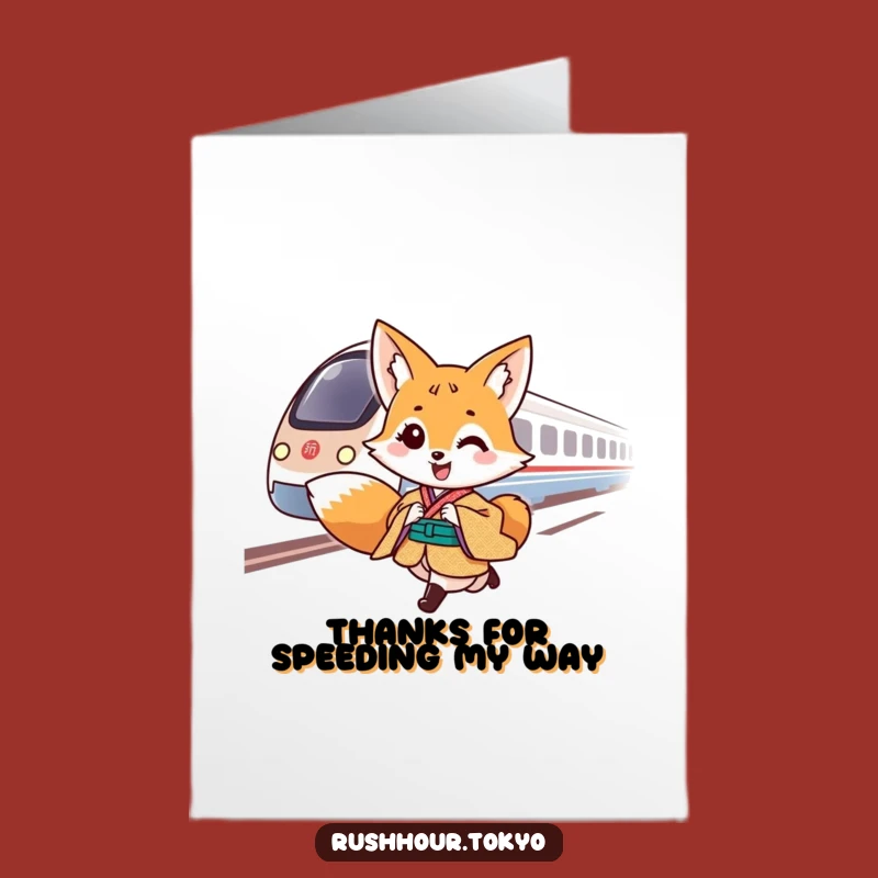 Free Printable Thank You Card: Fox's Speedy Thanks, Downloadable Gift