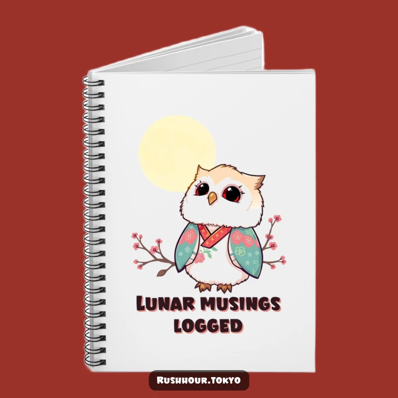 Funny Owl Kimono Notebook - Journaling Under the Moon - Creative & Artistic Gift