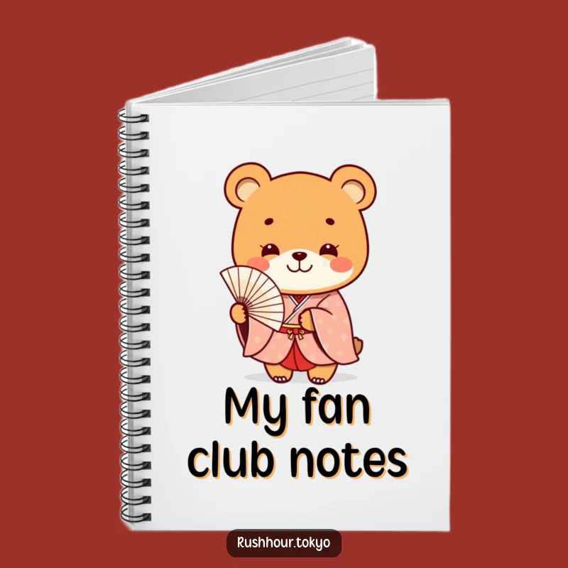 Funny Bear Kimono Notebook - Journaling with a Smiling Fan Bear - Creative Gift