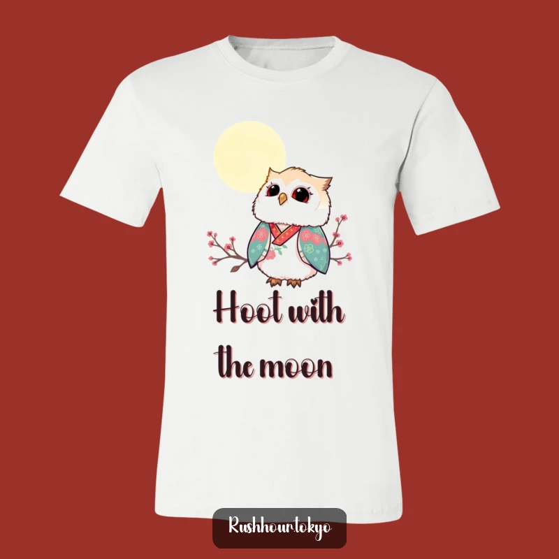 Funny Owl Kimono T-Shirt - Moonlit Sky Graphic Tee - Artistic Gift Idea